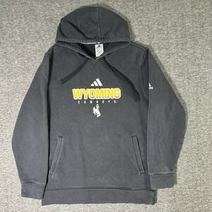 Wyoming Cowboys Hoodie Men's Size Large Adidas Black Pullover College Football